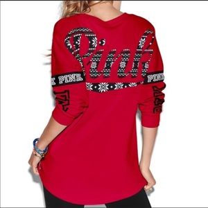 NWT RARE PINK VS Christmas Crewneck Sweater